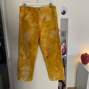 riverside tool and dye yellow tie dye carpenter pants